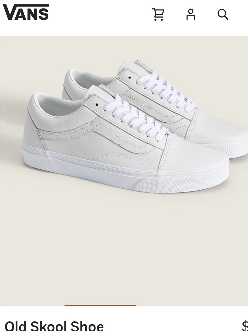 Vans White Leather Old Skool Low-Top Sneakers